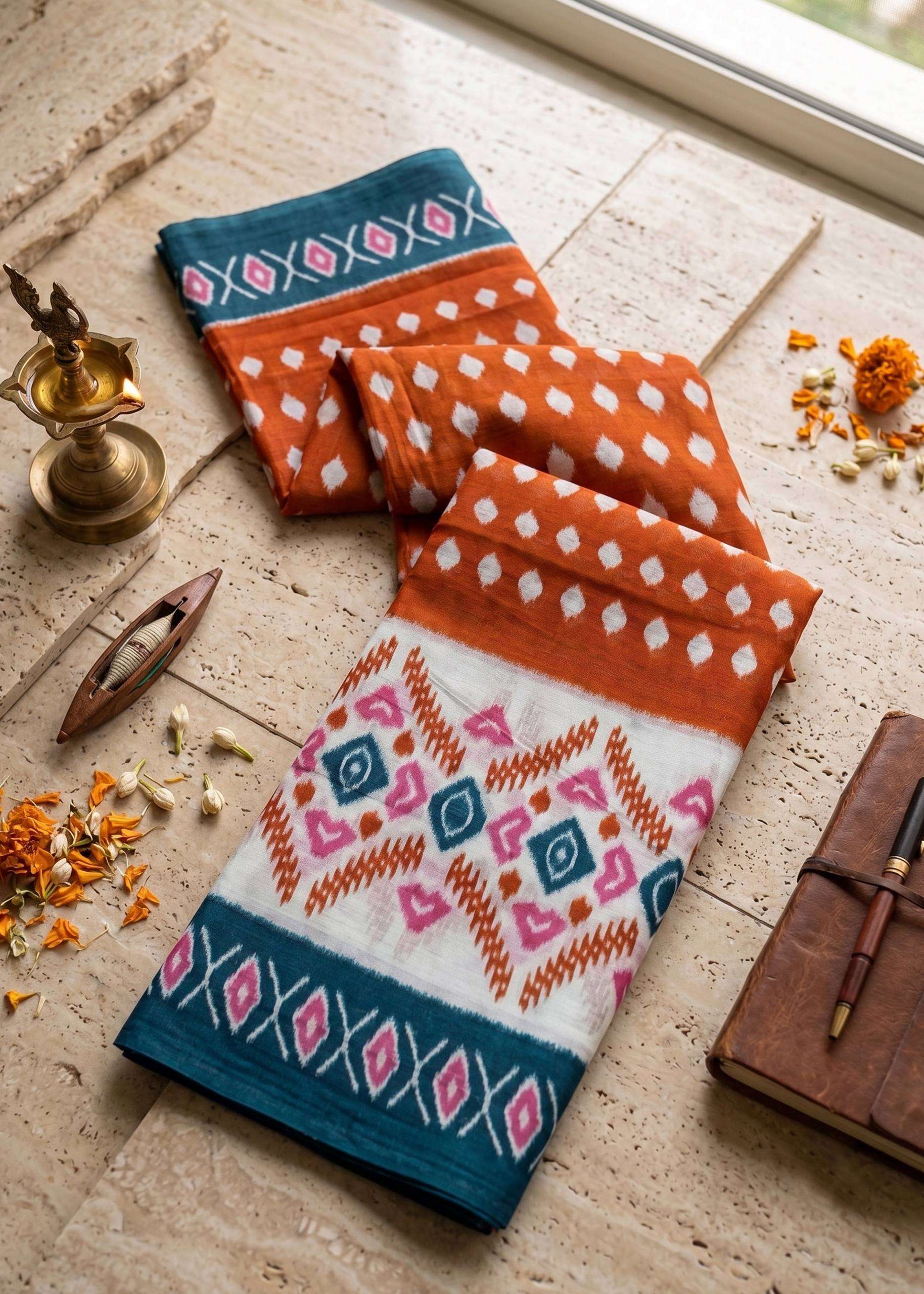 Premium Cotton Mulmul Blend fancy fabric The Artisanal Heritage Saree Collection saree wholesale in surat